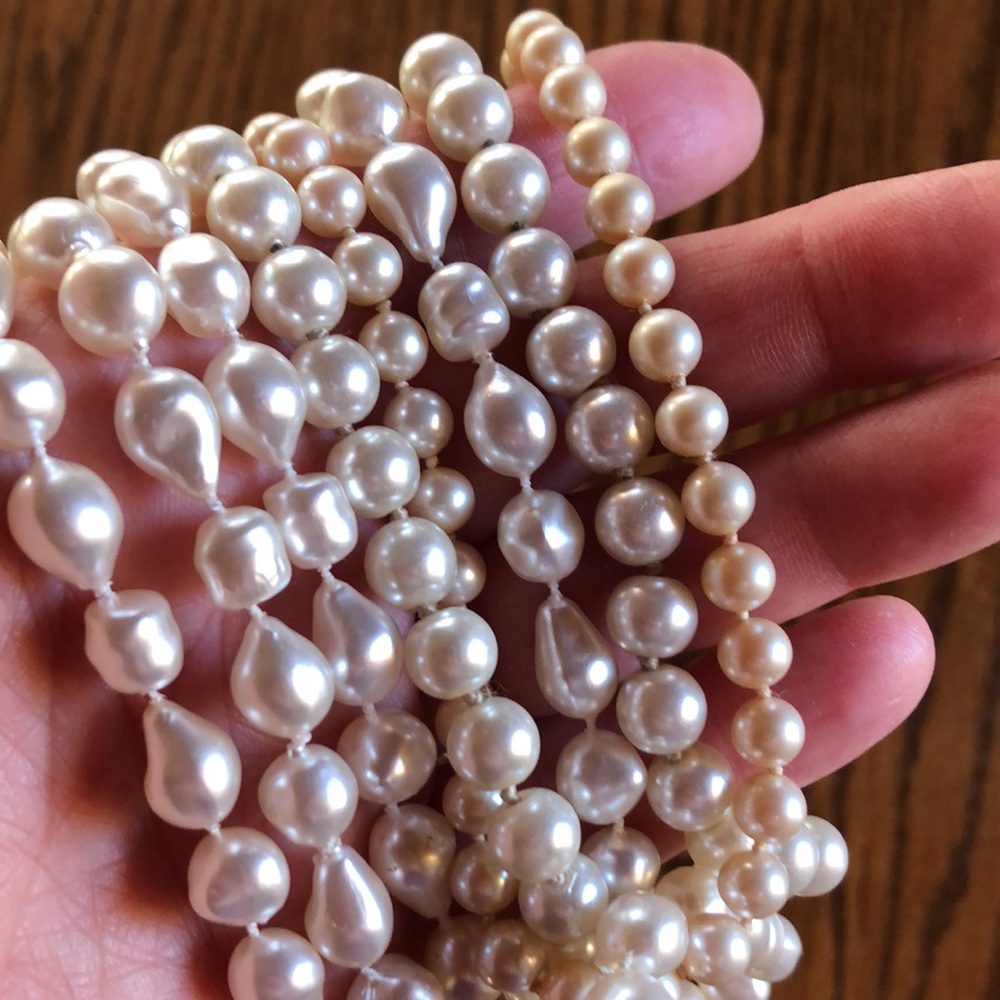 Three strands pearls 53” 28” and 20” Marvella and 1928 brand - Picture 1 of 7